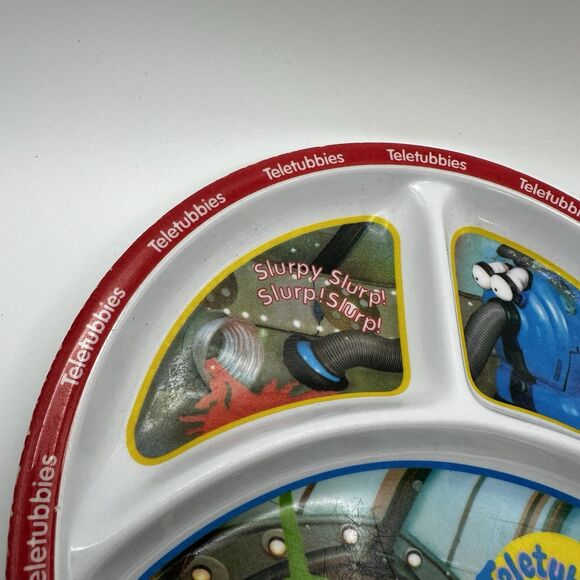 Vintage 1998 Teletubbies Child's Plate Melamine Plastic 8.5" Round Sections - Picture 2 of 6